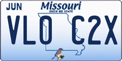 MO license plate VL0C2X