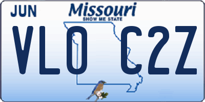 MO license plate VL0C2Z