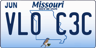 MO license plate VL0C3C