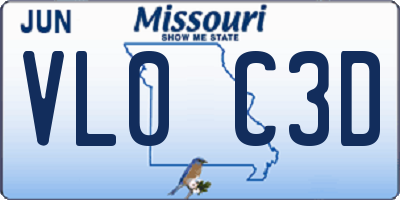MO license plate VL0C3D