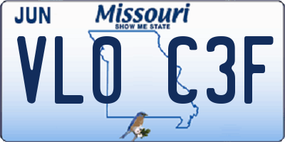 MO license plate VL0C3F