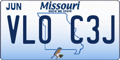 MO license plate VL0C3J