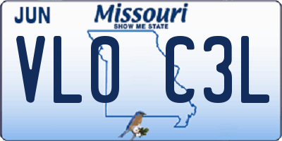 MO license plate VL0C3L