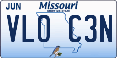 MO license plate VL0C3N