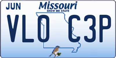 MO license plate VL0C3P