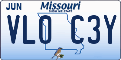 MO license plate VL0C3Y