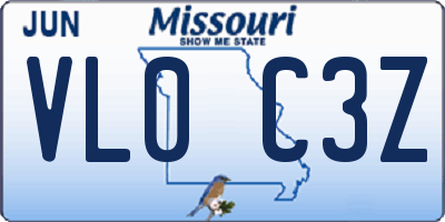 MO license plate VL0C3Z