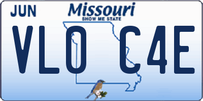 MO license plate VL0C4E
