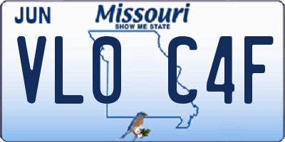 MO license plate VL0C4F