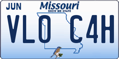 MO license plate VL0C4H