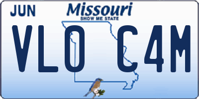 MO license plate VL0C4M