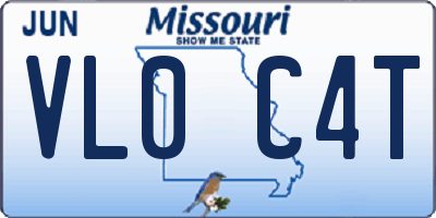 MO license plate VL0C4T