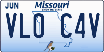 MO license plate VL0C4V