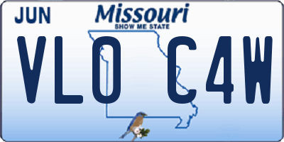 MO license plate VL0C4W