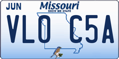 MO license plate VL0C5A