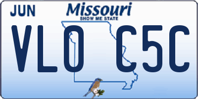 MO license plate VL0C5C