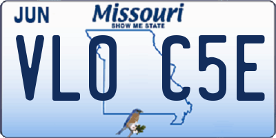 MO license plate VL0C5E