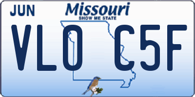 MO license plate VL0C5F
