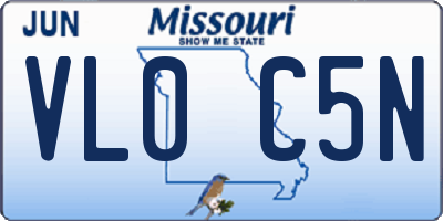 MO license plate VL0C5N