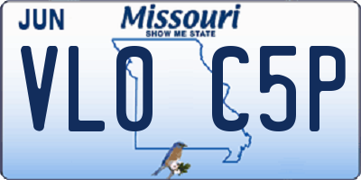 MO license plate VL0C5P