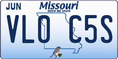 MO license plate VL0C5S