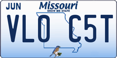 MO license plate VL0C5T
