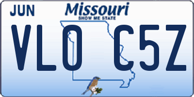 MO license plate VL0C5Z