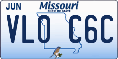 MO license plate VL0C6C