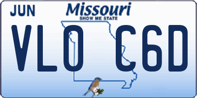 MO license plate VL0C6D