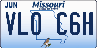 MO license plate VL0C6H