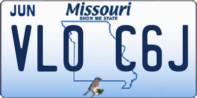 MO license plate VL0C6J