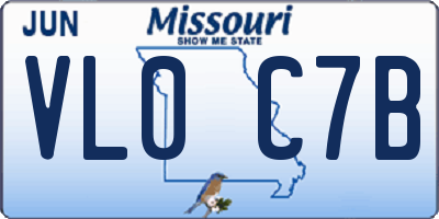 MO license plate VL0C7B