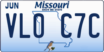 MO license plate VL0C7C