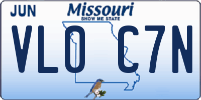 MO license plate VL0C7N