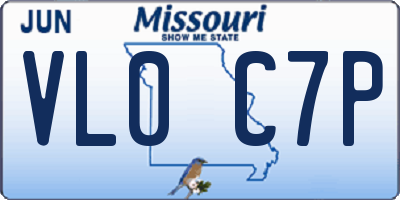 MO license plate VL0C7P