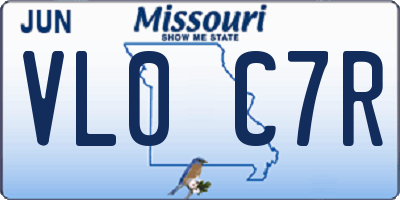 MO license plate VL0C7R