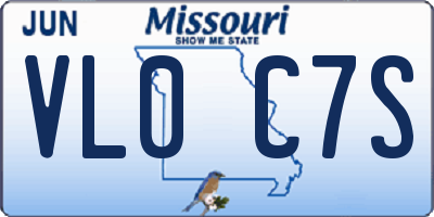 MO license plate VL0C7S