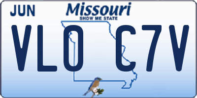 MO license plate VL0C7V