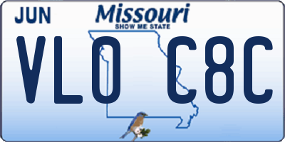 MO license plate VL0C8C