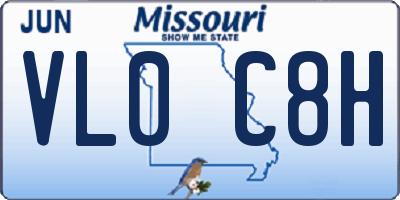 MO license plate VL0C8H