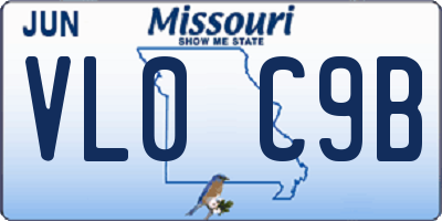 MO license plate VL0C9B