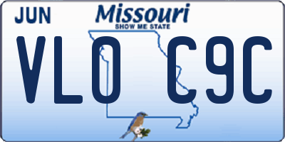 MO license plate VL0C9C