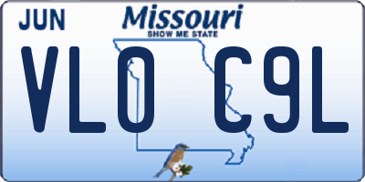 MO license plate VL0C9L