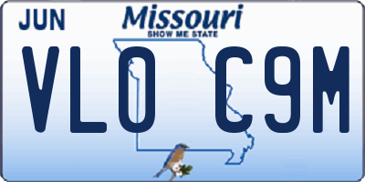 MO license plate VL0C9M