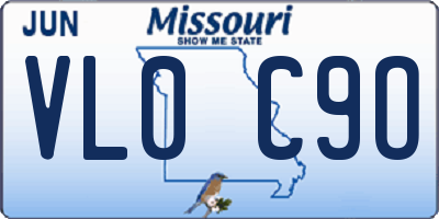 MO license plate VL0C9O