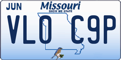 MO license plate VL0C9P
