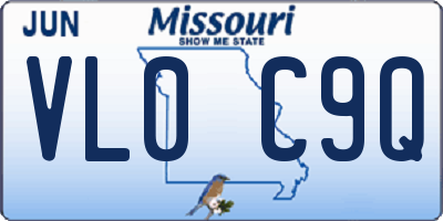 MO license plate VL0C9Q