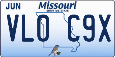 MO license plate VL0C9X