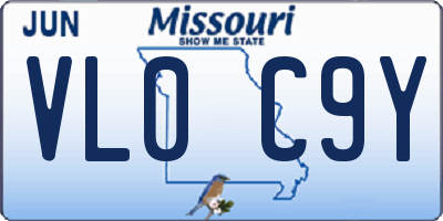 MO license plate VL0C9Y