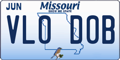 MO license plate VL0D0B